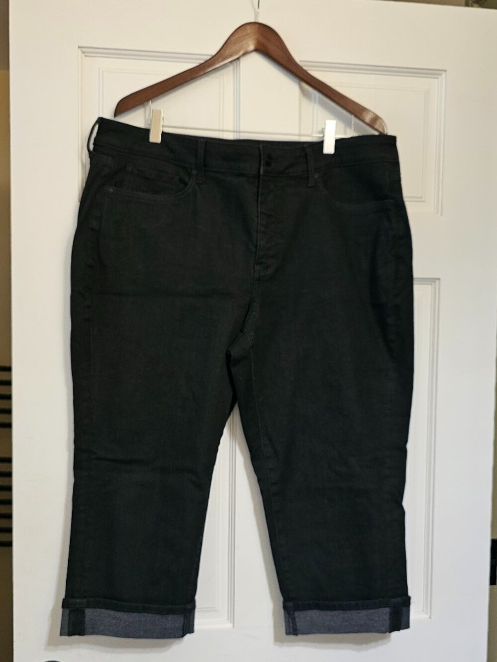 Womens NYDJ Dayla Capri/Cropped Black Jeans Size 16W